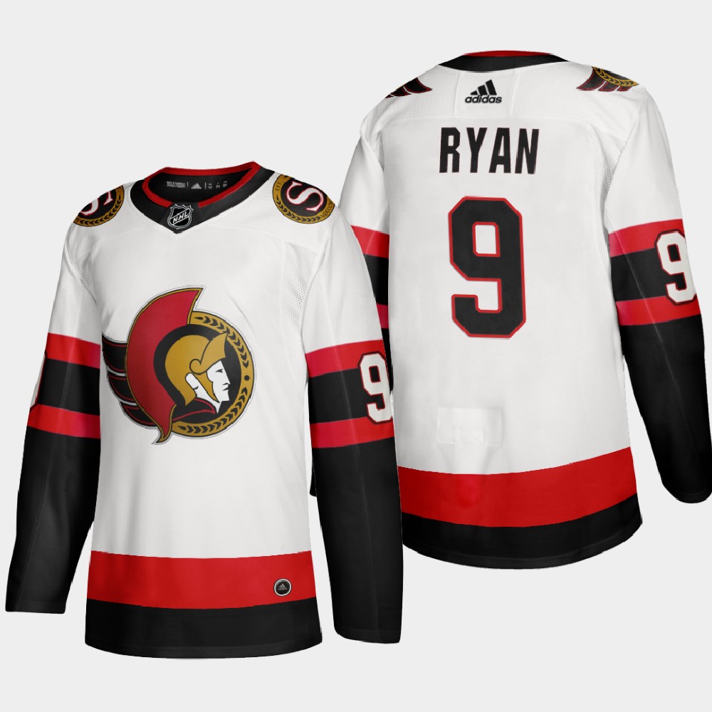 Ottawa Senators #9 Bobby Ryan Men Adidas 2020 Authentic Player Away Stitched NHL Jersey White